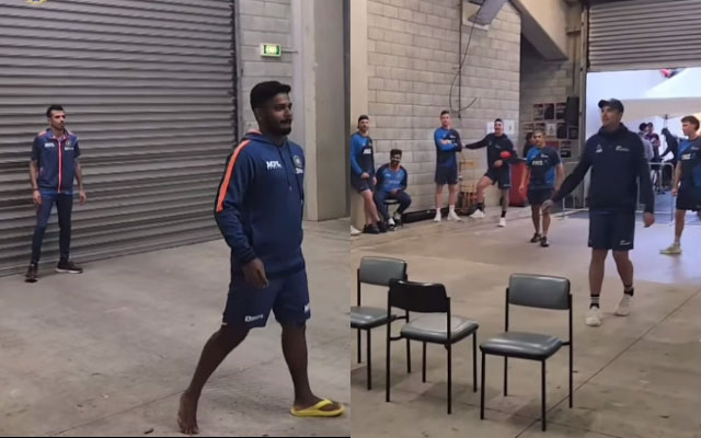 Indian cricketers playing football