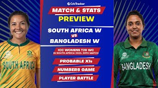 BAN W vs SA W | Women's T20 World Cup | Match Stats and Preview