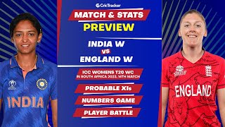 ENG W vs IND W | Women's T20 World Cup | Match Stats and Preview