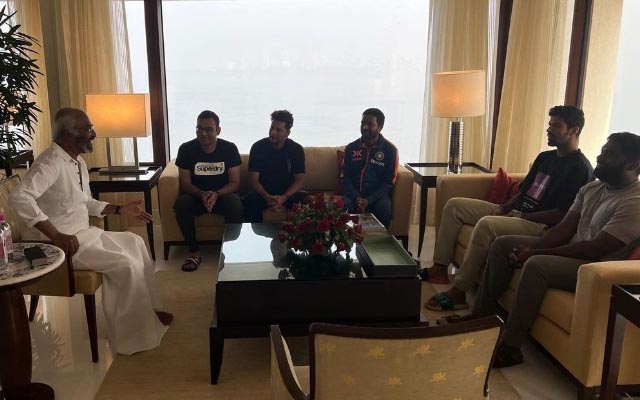 Indian Cricketers with Rajnikanth