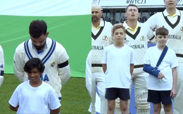 India & Australia players wear black armbands