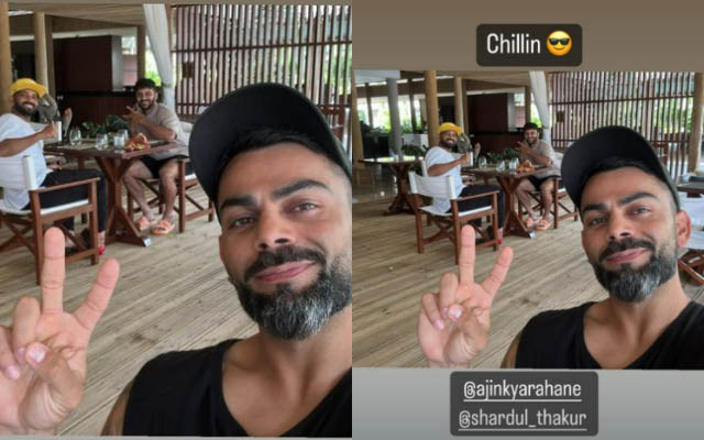Virat Kohli, Shardul Thakur and Ajinkya Rahane