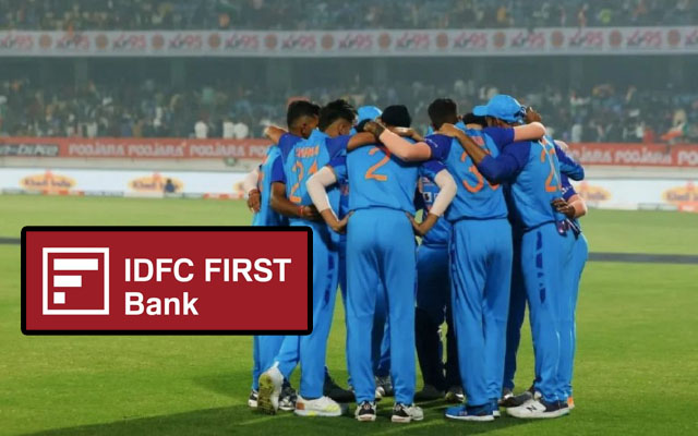 IDFC First Bank logo and team India
