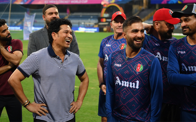 Sachin Tendulkar and Hashmatullah Shahidi